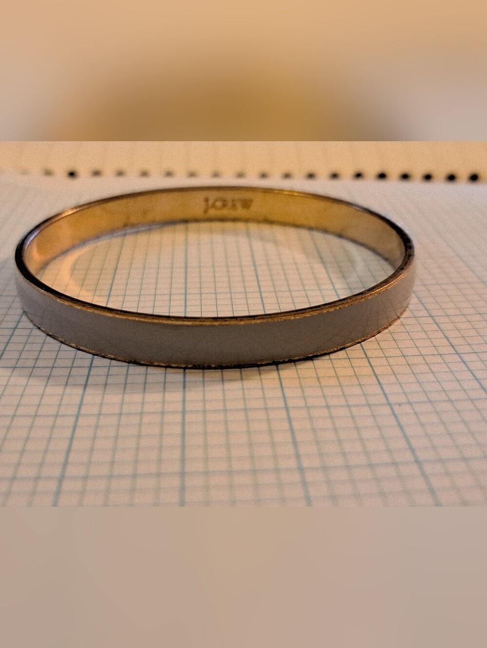 J.Crew Gold-Trim Grey Enamel Bangle Bracelet